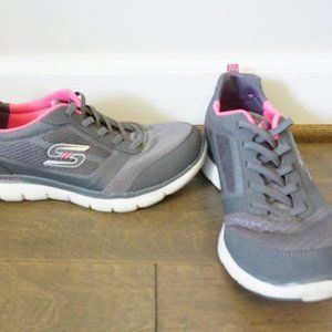 Grey and Pink Lite-Weight Skechers *Size 8.5*